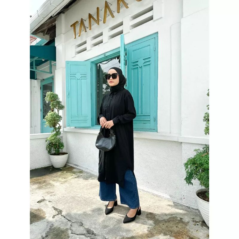 TUNIK STEVYA AIRFLOW / LONG TUNIK WANITA FULL KANCING