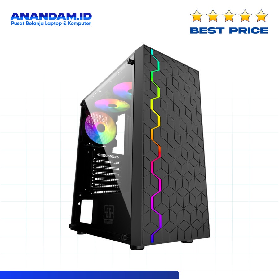 Casing Simbadda Battleground BG 30 RGB LED Front Panel ATX USB 3.0