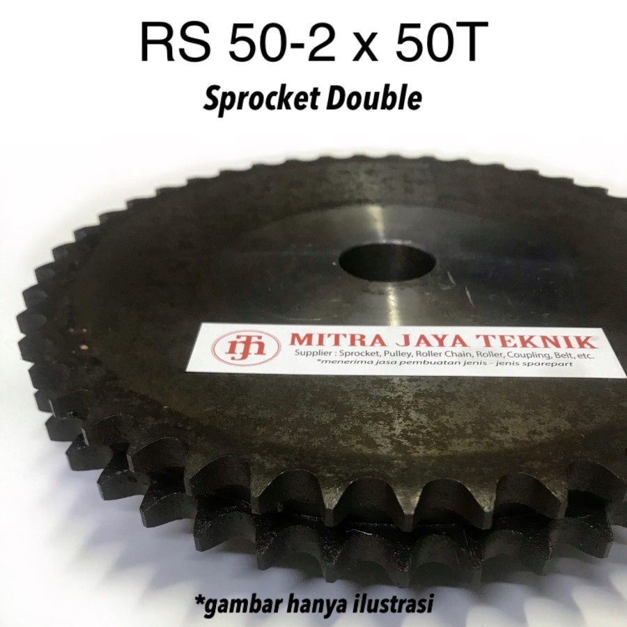SPROCKET GEAR DOUBLE RS 50 - 2 x 50T SPROCKET RANTAI GIGI 50