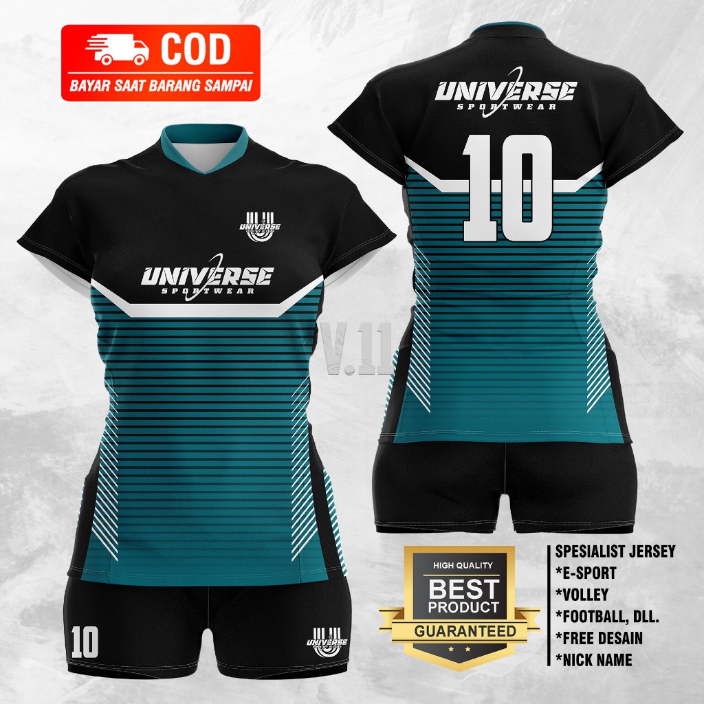 Baju Voli Custom Team Jersey Volly Printing Nama Nomor Murah