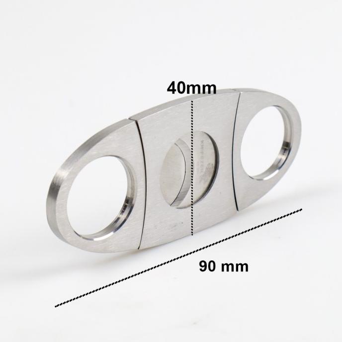 

Knifezer Pemotong Cerutu Cigar Cutter Double Blade Stainless Steel