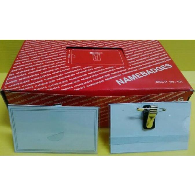 

Name Tag MULTI Jepit + Peniti / Namebadges Tanda Peserta 50pcs