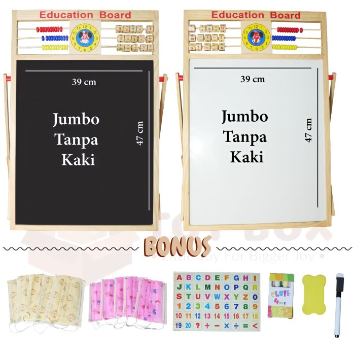 

Terlaris [Size Jumbo] Education Board 2 In 1- Papan Tulis Edukasianak Magnetic
