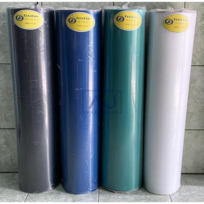 Fiber Pagar Plastik Cocoplas Biru Putih Hitam Hijau / Meter Tebal 0.8