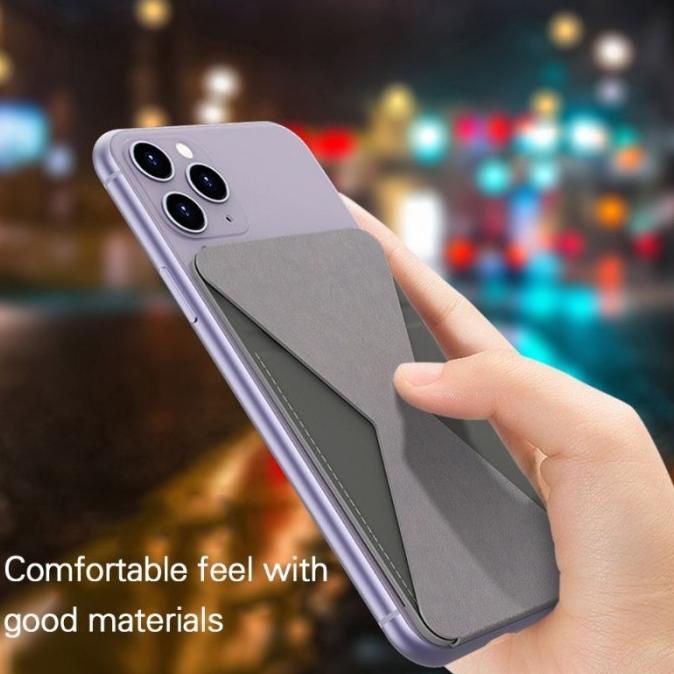

Phone Holder Hp Dompet Magnetic 3in1 Sticky Card Holder Phone Stand