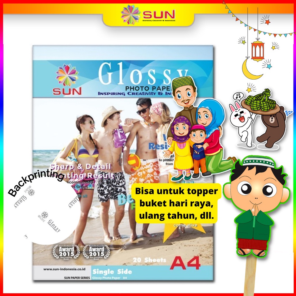 

COD Kertas Foto Glossy A4 Premium 265, 240, 210, 185 gsm - SUN NG Glossy Photo Paper Single side Ketebalan 180, 185, 200, 210, 230, 240, 260, 265 gsm Professional ( Support epson/canon/hp/brother ori (dye ) - 664, 003, 673, 001 ) ➶COD