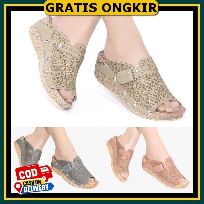 Sandal Wanita Kekinian 2023 Simple Elegan Sendal Remaja Mewah Ibu Empuk Cewek Korea Sepatu Santai Do