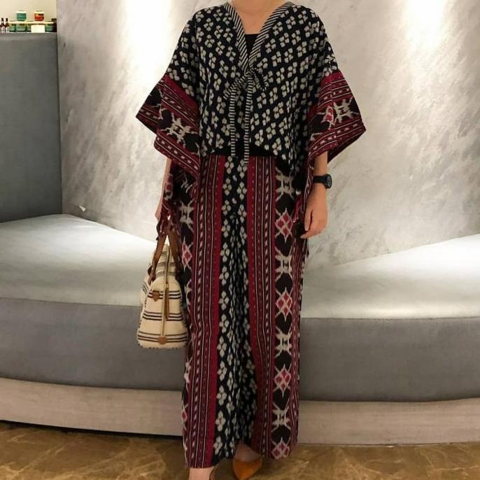 Baju tenun Blanket satu set / Pakaian wanita / Celana dan blouse tenun