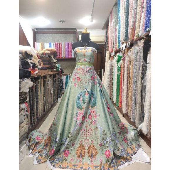 Kain Cheongsam Chongsam Premium Valentino Bridal sage