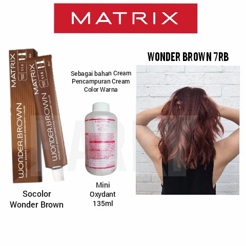Cat Rambut Matrix Wonder Brown WB-7RB + Oxydant 135ml, 1paket