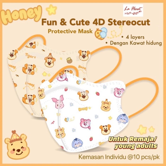 

Best Seller New! Fun & Cute Character Print 4D Kn95 Remaja/Young Adults Protective