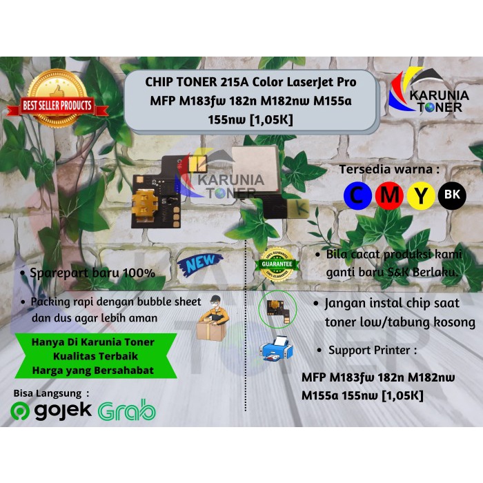 CHIP TONER W2310A 215A Color LaserJet Pro MFP M183fw 182n M182nw M155a