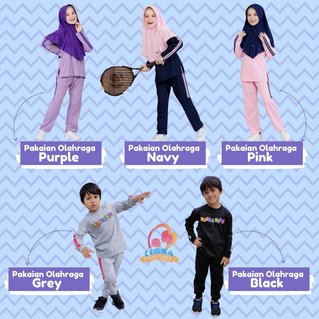A14 SETELAN OLAHRAGA PANJANG ANAK LAKI-LAKI PEREMPUAN RAGGAKIDS BAJU OLAHRAGA LENGAN PANJANG MUSLIM