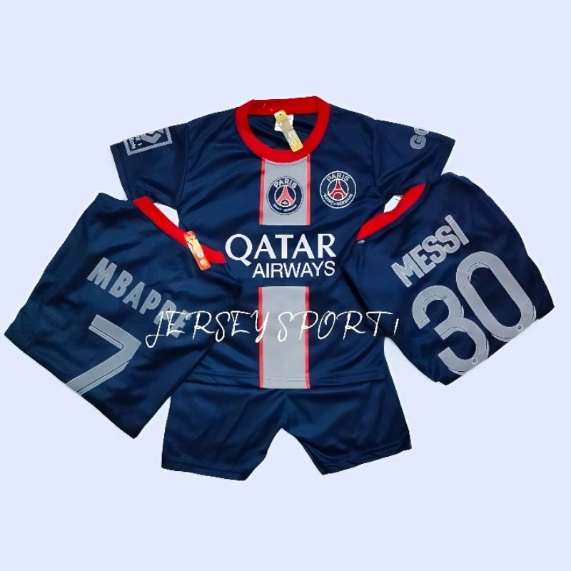 NOB BAJU BOLA ANAK-ANAK PSG MBAPPE DAN MESSI A6T