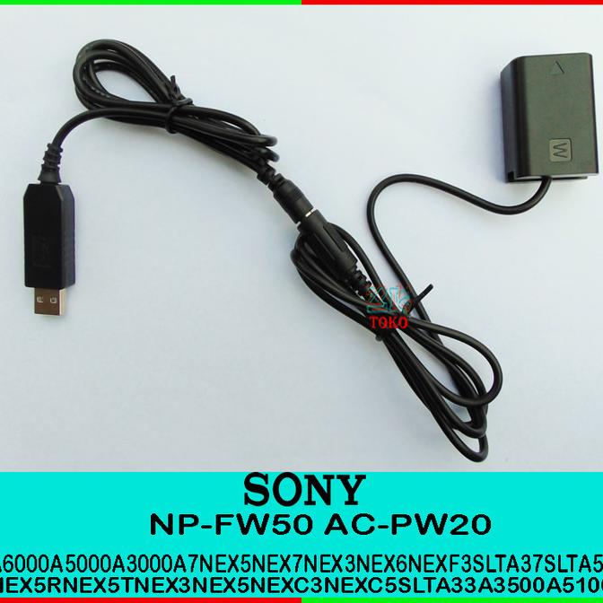 Ac-Pw20 Np-Fw50 Usb Adapter Sony Charger Dummy Battery Dc Coupler