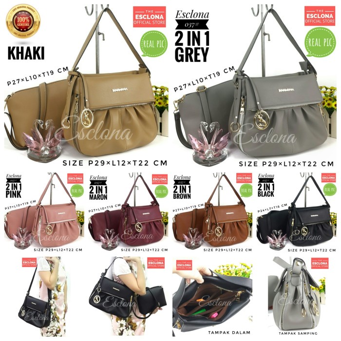 DISKON SPESIAL TAS WANITA BATAM ESCLONA 037 TAS TANGAN HANDBAG SELEMPANG WANITA IMPOR TERLARIS