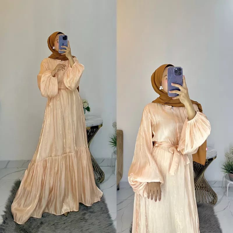 Alona Gamis  Elegan Casual Kondangan Wanita Muslim Busui Friendly