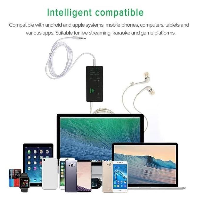 Headset perubah suara Live Sound Card External Voice Changer