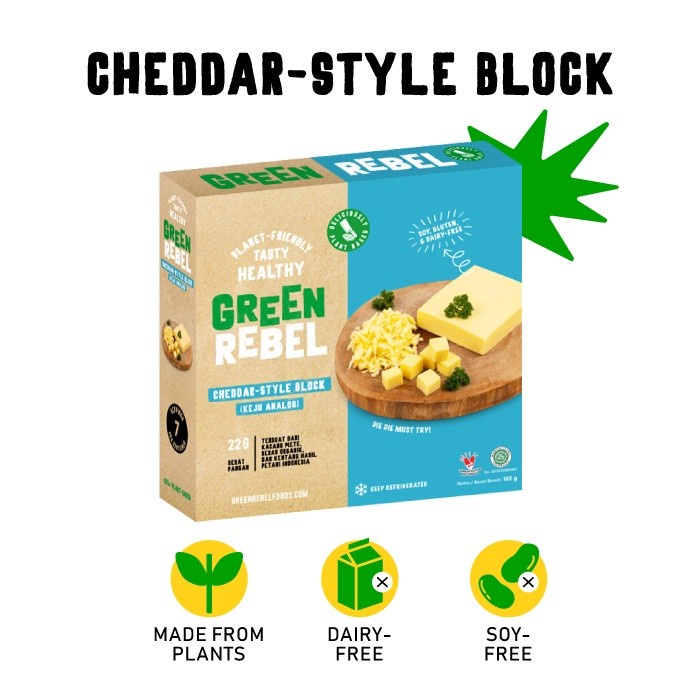 

Terlaris Gfood Vegan Dairy Free Cheddar Cheese Block By Green Rebel
