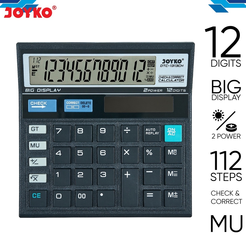 

Terkini.. Calculator Kalkulator Joyko DTC-1313CH 12 Digits Check Correct CRY