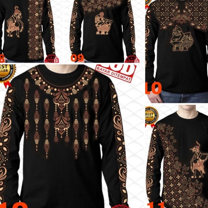 Harga Heboh kaos distro lengan panjang L,XL,XXL , kaos motif BATIK 08,09,10,11, kaos lengan panjang 