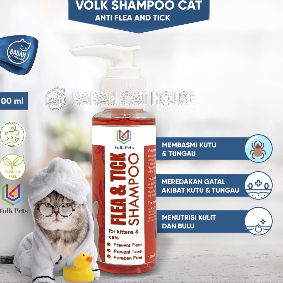 ORIGINAL% Volk Pets ANTI KUTU Kucing Cat Shampo Adult Dewasa Anak Kitten Sampo Grooming Shampoo Pers