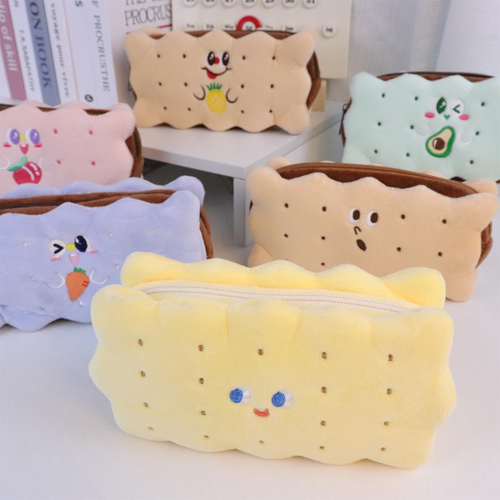 

Biscuit Pencil Case Cute Large Capacity Pen Bag Pouch Holder Box for Girls Office Student Stationery Organizer School Supplies