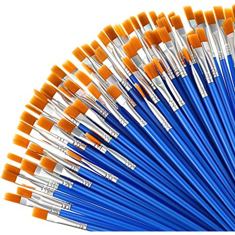 

[ Grosir ] Kuas Lukis 50Pcs Grosir Round Flat Tip / Kuas Melukis Cat / Nylon Brush