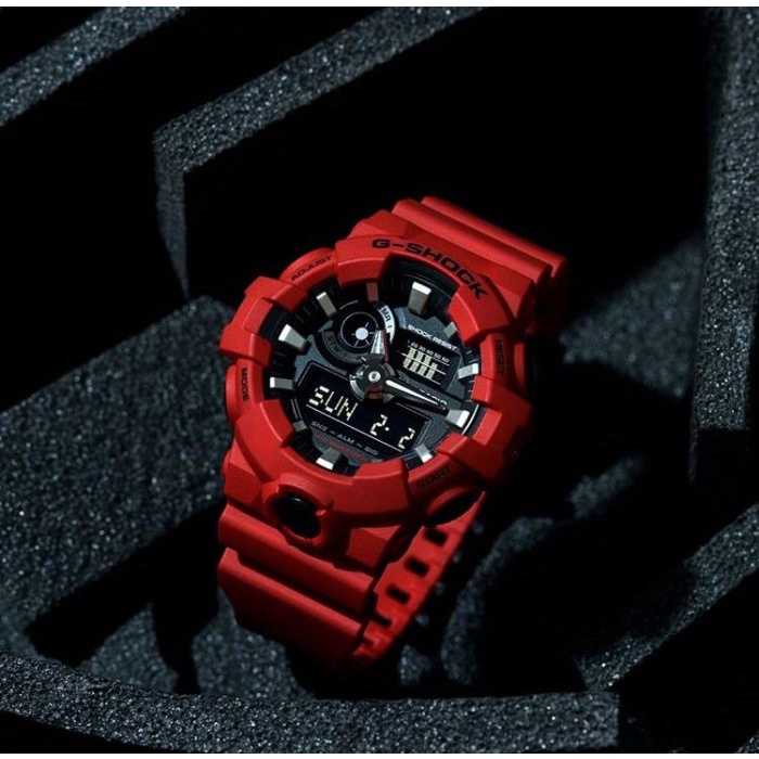 FLASH SALE JAM TANGAN PRIA CASIO G-SHOCK GA-700-4A ORIGINAL - GSHOCK GA700 MERAH TERMURAH