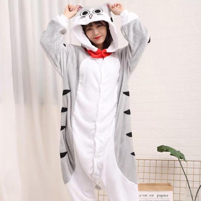 BAJU ONESIE BONEKA KUCING NYANKO SENSEI CAT DEWASA PIYAMA KOSTUM