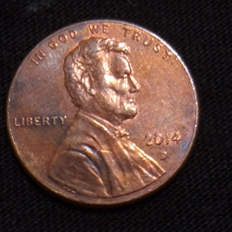 Uang Koin Lincoln Cent  USA 2014 D (VDB mark)