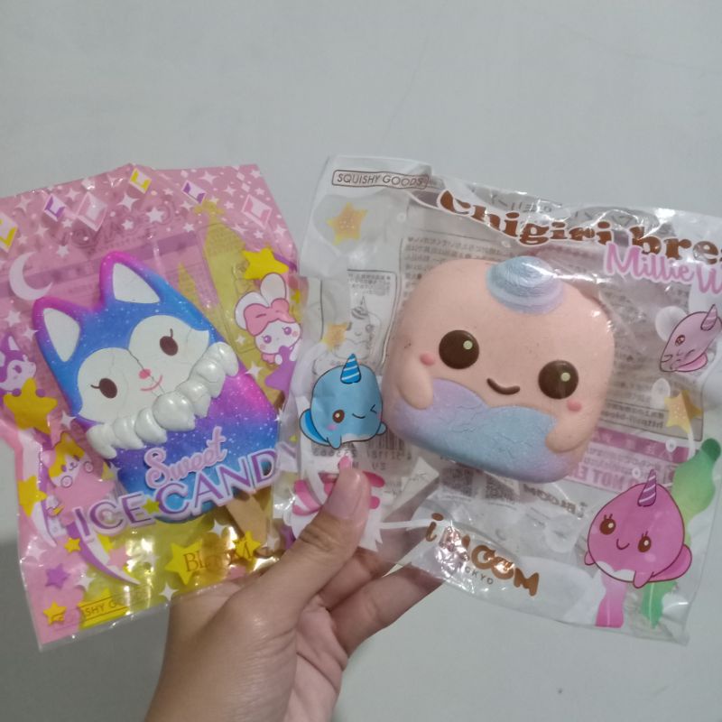 Squishy iBloom Licensed Sweet Ice Candy Popsicle Foxy Galaxy/Chigiri Bread Millie Whale Preloved