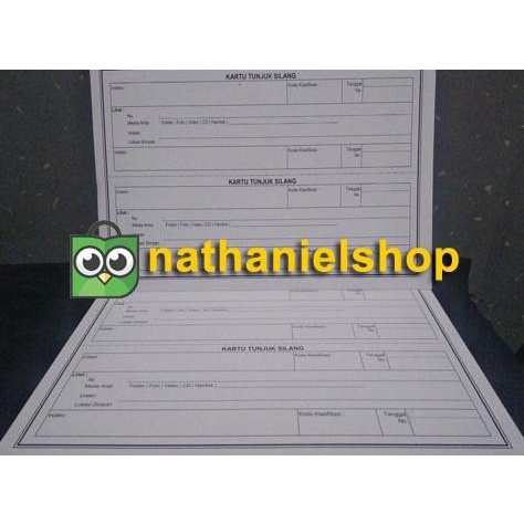 

Kartu/Formulir Tunjuk Silang Arsip/Dokumen Isi 15 Lembar