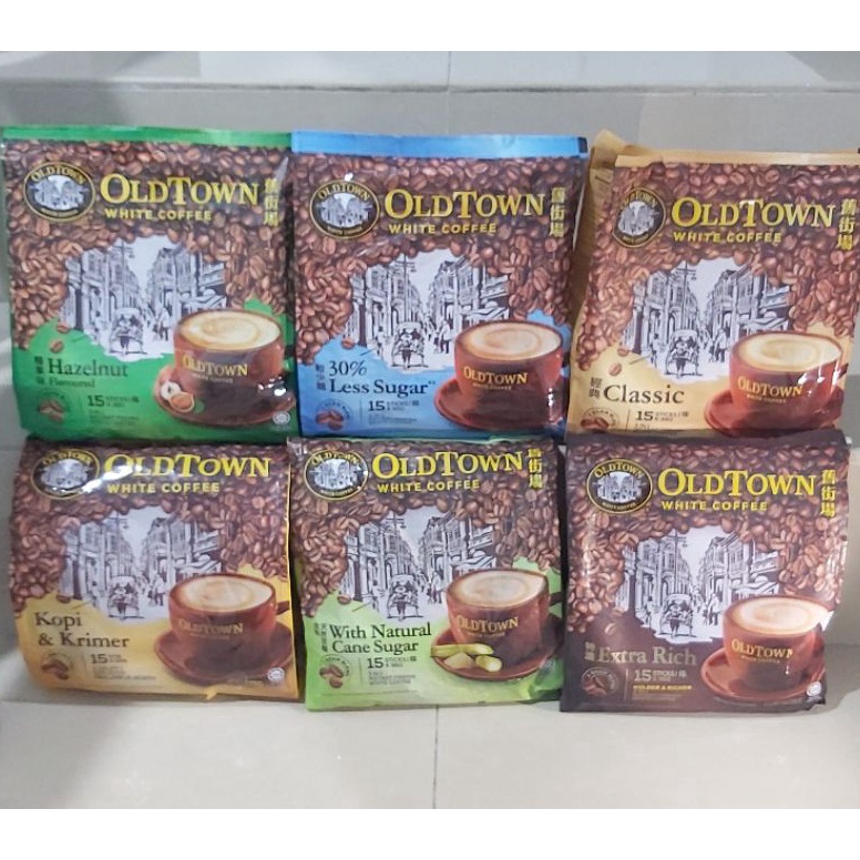 

Dijual.. OLD TOWN white coffee Hazelnut / Classic / Less sugar / extra rich / coffee & creamer 98I