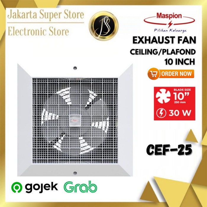 Terlaris Maspion Exhaust Fan Hexos Plafon Cef-25 10 Inch