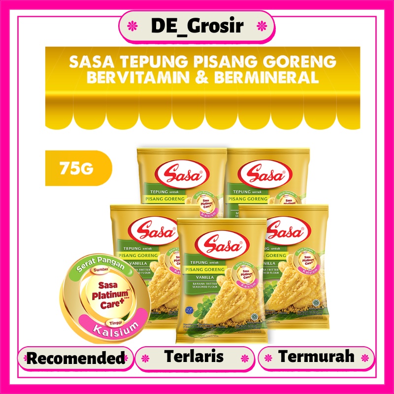

Sasa Tepung Pisang Goreng Bervitamin & Bermineral 75gr Dapat 10 Pcs