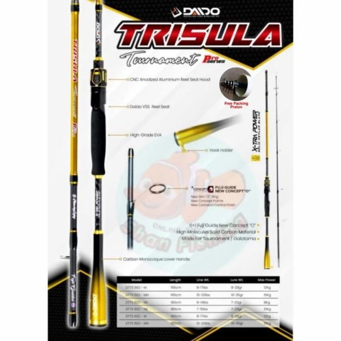 Joran Daido Trisula Tournament Spinning Pro Series (packing pipa PVC)