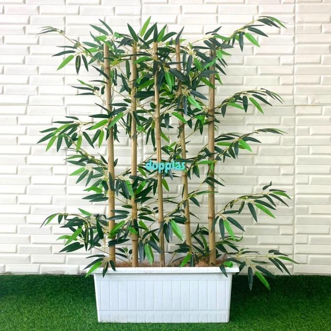 Partisi Pohon Daun Bambu Cendani Latex Artificial Tanaman Hias Plastik