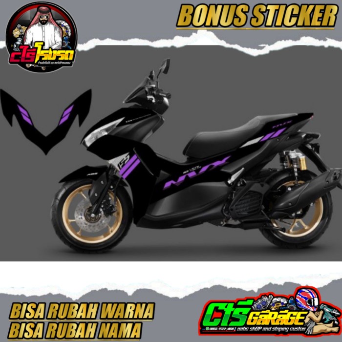 STRIPING STICKER ALL NEW AEROX 155 CONNECTED NVX TRANSPARAN UNGU