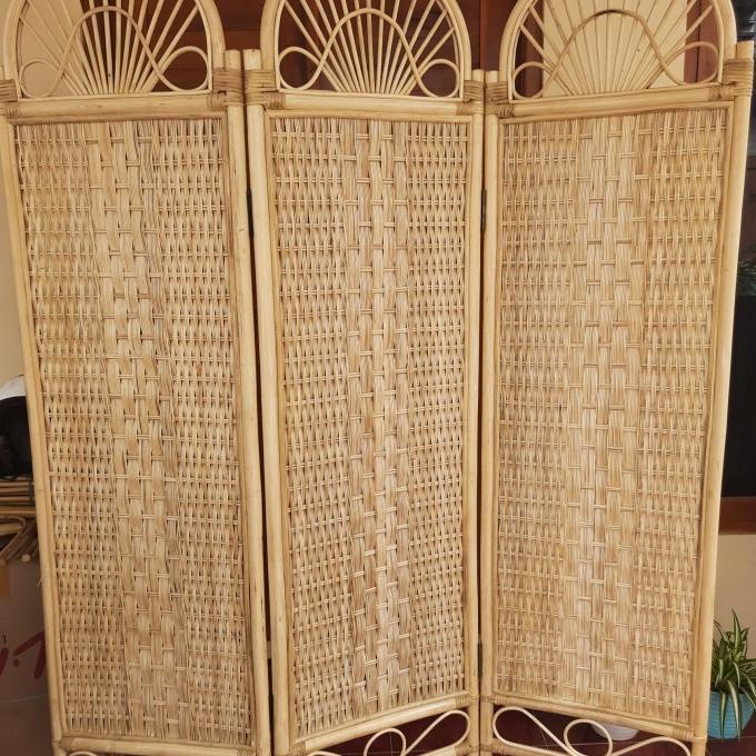 Partisi/Sketsel/Penyekat/Pembatas Ruangan Rotan 3 Lembar Bbonly08