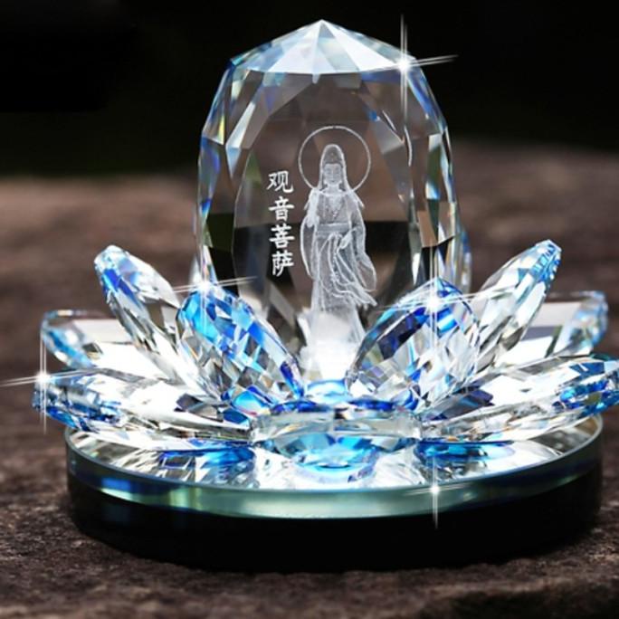 Pajangan Mobil 3D Crystal Dewi Kwam Im |Patung Kwan Yin Dashboard