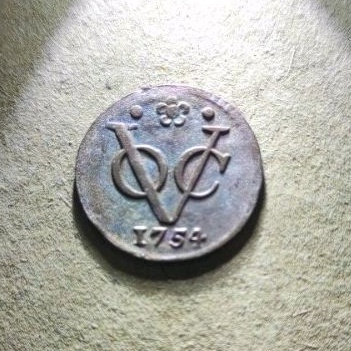 Koin Voc 1/2 Duit Tahun 1754 Holland Rare