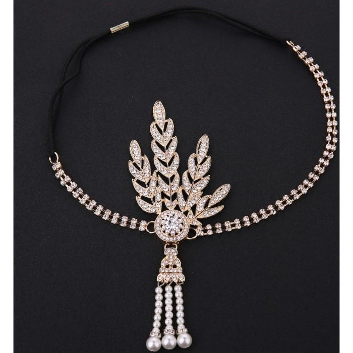 Hairpiece Mahkota Great Gatsby Headpiece Aksesoris Hiasan Rambut Pesta