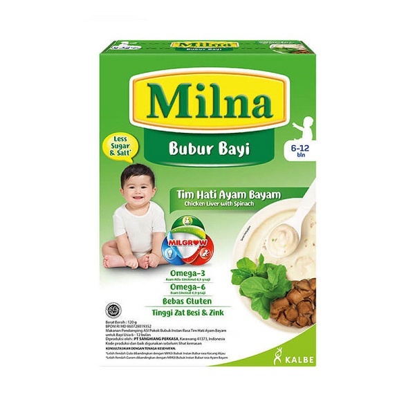 MILNA BUBUR BAYI TIM HATI AYAM BAYAM 120 GR 6+