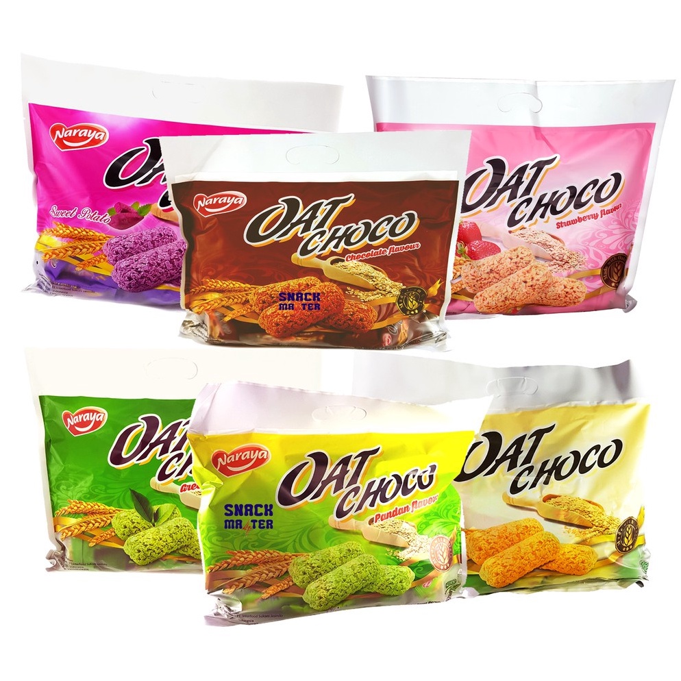 

フ Naraya Oat Choco Oats Coklat Vanilla Pandan Green Tea Sweet Potato Strawberry 400gr キ