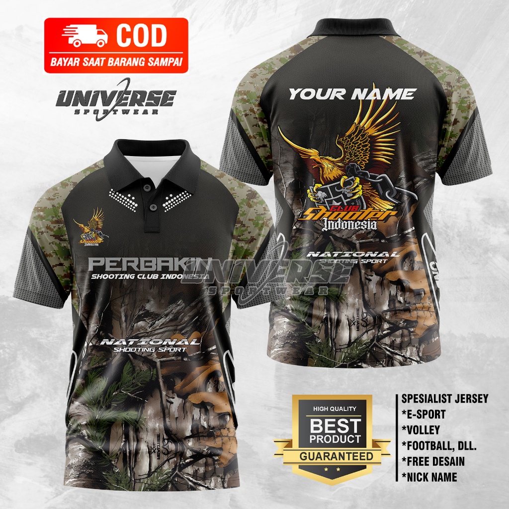 Baju Berburu JERSEY PERBAKIN Baju Camo Kaos Jersey Perbakin Kaos Perbakin Buff Camo - Buff Berburu