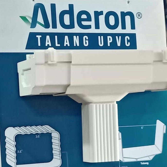 Paling popular Talang air hujan atap genting Alderon UPVC Putih 0QB