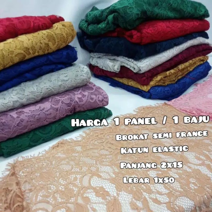 Terlaris Kain Brokat Katun Elastic ( Semi Prancis ) / Brokat Semi Prancis Franc