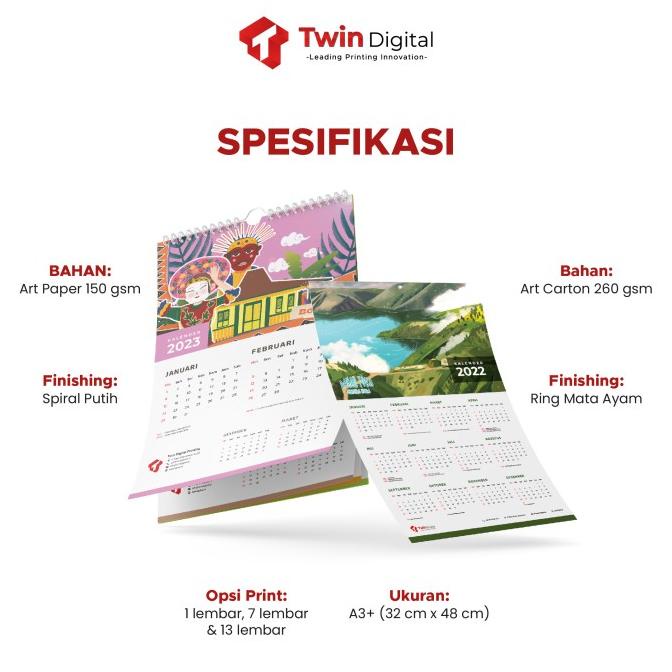 

Kalender Dinding Custom Ukuran A3 Spiral Gantung - Kalender Dinding A3