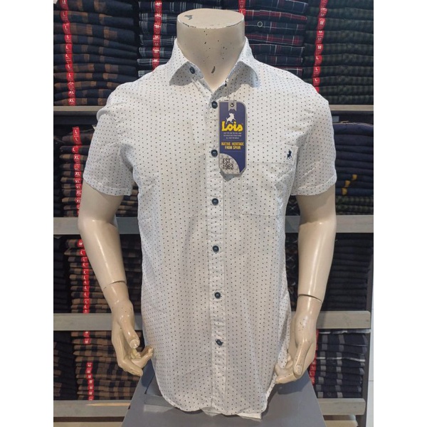 KEMEJA LOIS PRIA ORIGINAL SLIMFIT TERBARU PUTIHPROMO
